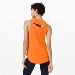 Lululemon Sculpt Tank Top in Orange Soda Sz S EUC